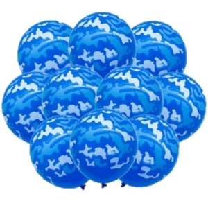 Globos Camuflaje Azul Ejército 12" Niños Cumpleaños Camuflaje Fiesta Decoración Juego Tema (E - Imagen 1 de 1