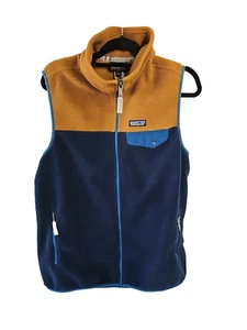 Patagonia Men’s Synchilla Full Zip T Vest Large Teal Navy Brown - Picture 1 of 7