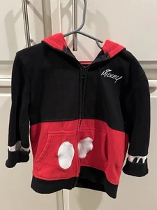 Disney Mickey Mouse Zip Up Sweater Kids Size Xs - Picture 1 of 3