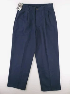 Izod Pants Boys 20 Husky Navy Blue Pleated Chino Khakis School Uniform Work NWT - Picture 1 of 17