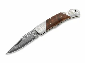 BÖKER MAGNUM® Damascus Duke Taschenmesser Holzgriff Back Lock EDC - 01MB946DAM - Afbeelding 1 van 7