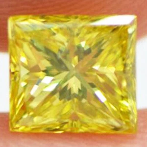 Princess Cut Diamond Fancy Yellow Color VS2 Loose Enhanced Natural 1.42 Carat - Picture 1 of 10