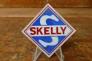 Vintage Skelly Oil Company Small Glass Advertising Sign Gas Pump Gas Station - Picture 1 of 4