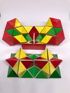 Ensemble cube magique vintage années 1980 Star Cube, puzzle 3D Yoshimoto cube 2 en 1