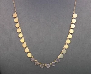 Rarities Champagne Diamond Disc Drop 18" 22k Goldplated Necklace 0.5 ctw NWT - Picture 1 of 11