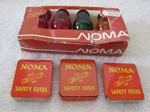 Vintage Noma Bulbs C-71/2 Twinkle Pack & Safety Fuses LOT Christmas - Picture 1 of 2
