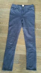 Gap Kids girls pointe pants stretch navy blue with white polka dots - size 14 EU - Picture 1 of 2
