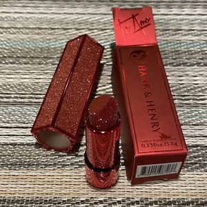 Hank & Henry Satin Cream Lipstick In TE AMO Glitter Red 3.8g Full Size NWB - Picture 1 of 4