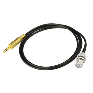F Female to 3.5mm mono 1/8" Pigtail Cable RG174 for FM Bose Wave Radio Antenna - Picture 1 of 5