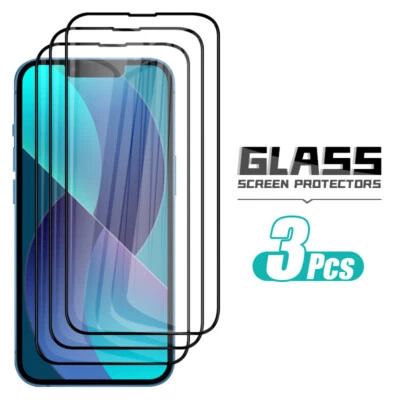 Screen Protector For iPhone 16 15 14 12 11 13 Pro Max Tempered Glass Full Cover - Image 1 of 4