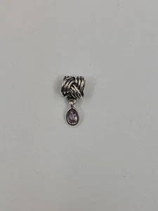 Pandora Purple Amethyst Tied Together Dangle Charm #790476PAM Retired - Picture 1 of 3