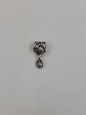 Pandora Purple Amethyst Tied Together Dangle Charm #790476PAM Retired - Image 1 of 3