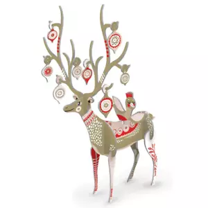 Roger la Borde 3D Weihnachtsdeko - Golden Folksy Rentier POP 087 - Bild 1 von 2
