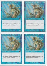 MTG: MERFOLK OF THE PEARL TRIDENT 6th Edition COMMON; played, Excellent x4