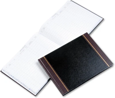 S491 Detailed Visitor Register Book, Black Cover, 208 Ruled Pages, 9 1/2 X 12 1/ - Image 1 of 4