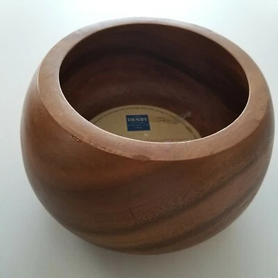 DENBY Ensalada de madera profunda/tazón para servir 9" NUEVO Foto 1 de 4
