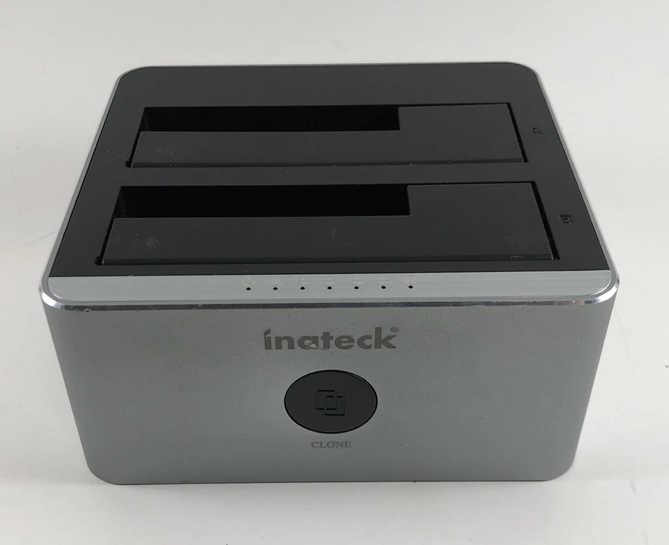 Inateck Aluminum USB 3.0 Dual Bay Hard Drive SATA Docking Station Offline Clone - Image 1 of 4