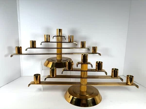 Par de candelabros de iglesia vintage de 7 luces, candelabros, baquelita de latón de 17" - Imagen 1 de 9