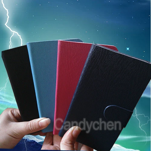 Wood Skin Pu Leather Filp Stand Wallet Case Cover + LCD Film For HTC One S / X - Image 1 of 3