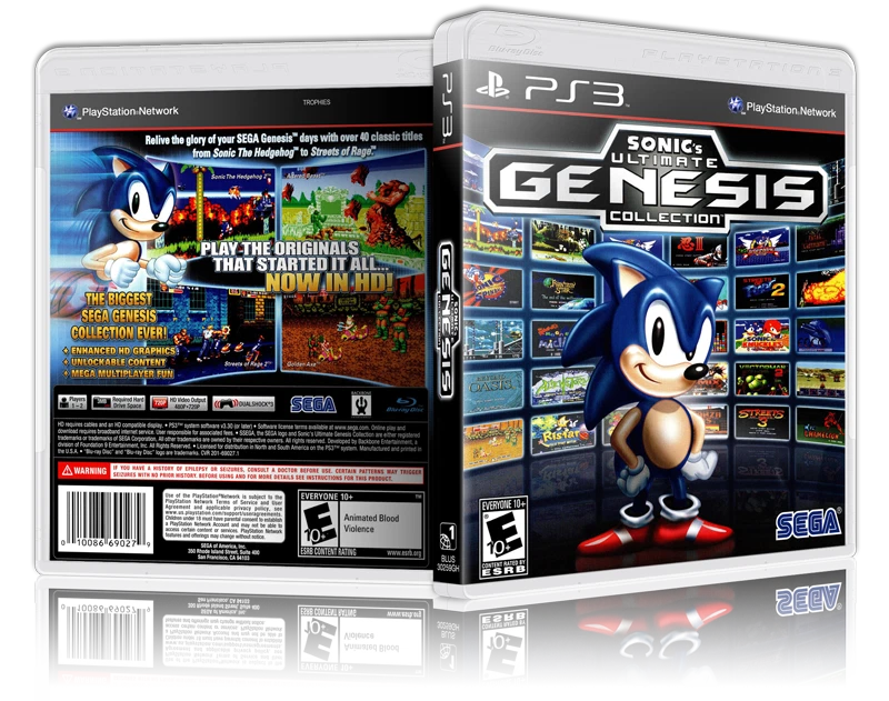 Sonic's Ultimate Genesis Collection- Replacement PS3 Cover and Case. NO GAME - Image 1 of 2