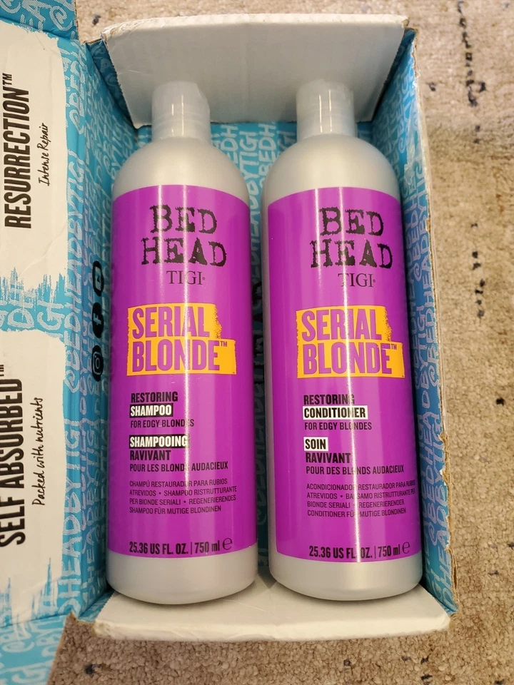 2 Bottles TIGI Bed Head Serial Blonde Shampoo & Conditioner 25.36oz Brand New - Image 1 of 1