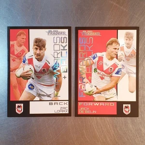 2023 NRL Traders Forwards + Backs Team Set (2 Cards) St George Illawarra Dragons - Imagen 1 de 2