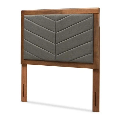 Baxton Studio Iden Modern and Contemporary Dark Grey Fabric Upholstered and Waln - Image 1 of 4
