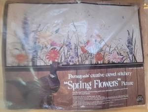 Paragon Needlecraft Crewel Stickpackung 0711 Frühlingsblumen Vintage 18 Zoll x 40 - Bild 1 von 5