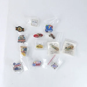 Lote de prendedores de solapa de carreras vintage NASCAR IndyCar Route 66 M&M Miller Speedway Collec - Imagen 1 de 6
