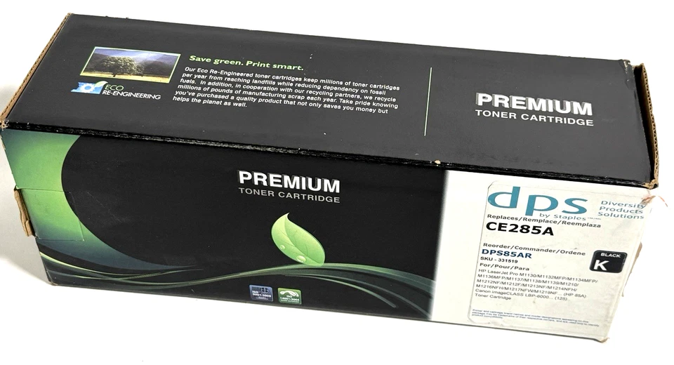 DPS Staples 85A CE285A Black Toner Cartridge, HP LaserJet Pro, Canon imageCLASS - Image 1 of 4