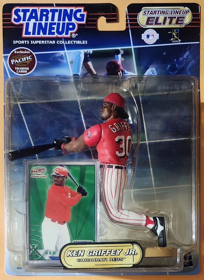 Hasbro 2000 Starting Lineup Ken Griffey Jr Baseball Elite Yellowing Reds MLB