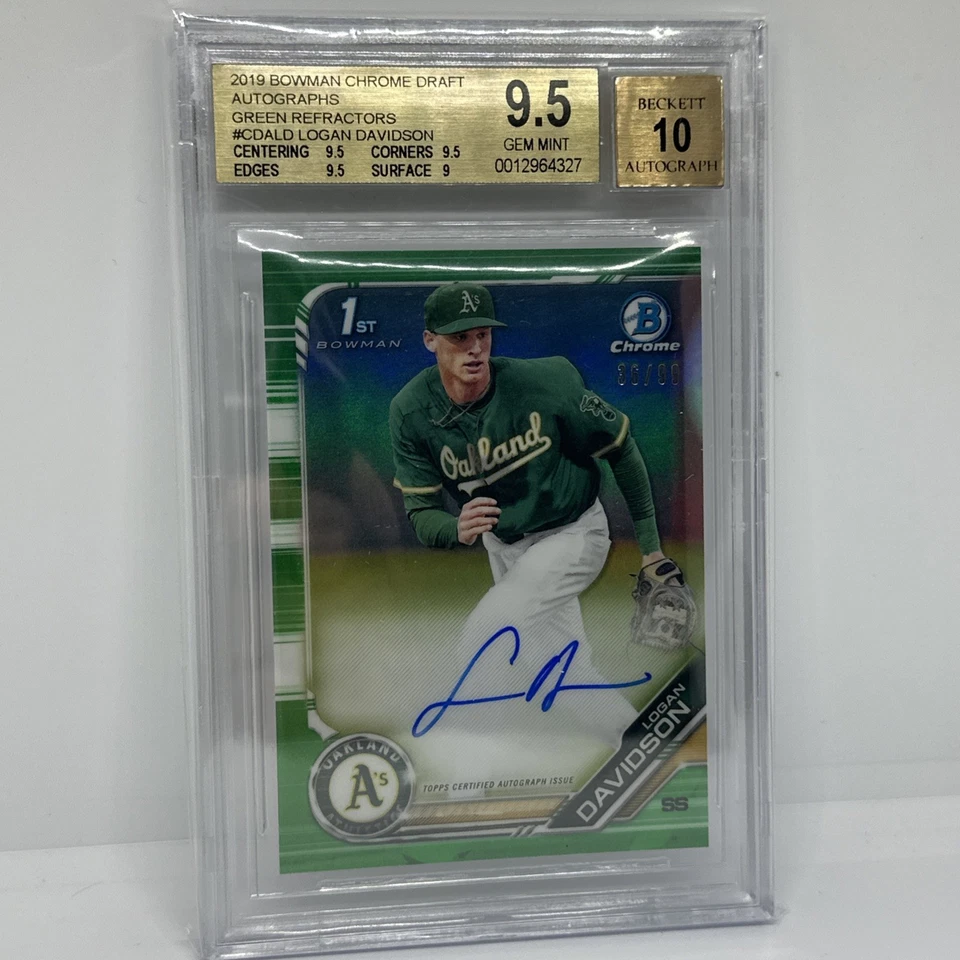 2019 Bowman Chrome 1st Logan Davidson Green Refractor Auto /99 BGS 9.5 10 - Image 1 of 1