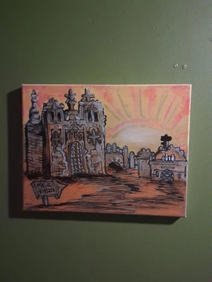 "Jesuits On Acid" Mixed Media Painting On Canvas By Charly Rarely - Image 1 of 4