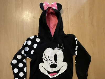 Disney Minnie Mouse Talla 7/8 Niñas Sudadera con Capucha Suéter Pullover Oreja/Lazo Corbata Capucha Foto 1 de 4