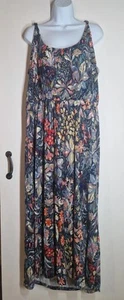 Simply Be Floral Strappy Midi maxi Dress Blouson Top 24 Cross Stitch look Design - Picture 1 of 10