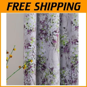Energy Saving Floral Drapes - Thermal Insulated, Grommet Top - Picture 1 of 11