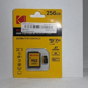 Kodak micro SDXC 256GB UHS-I U3 V30 A1 MEMORY CARD ULTRA PERFORMANCE 4K Ultra HD - Photo 1 sur 3