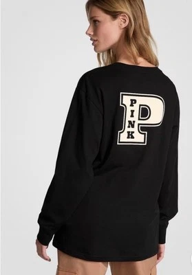 PINK Victoria’s Secret Women’s S LONG-SLEEVE Campus Tee T-shirt Shirt NWT - Image 1 of 4