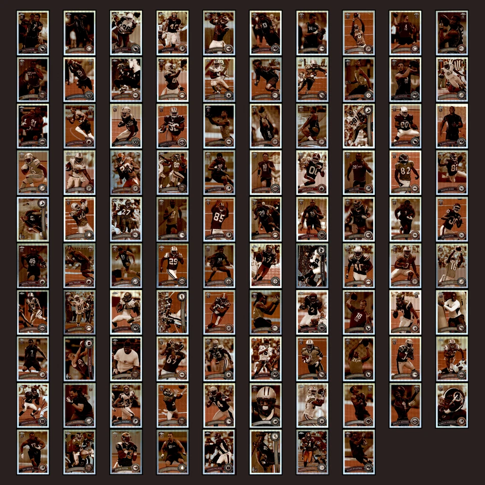 2011 Topps Chrome Sepia Refractor Partial Set 98 NFL Football Cards Lot SP  /99 - Image 1 of 4