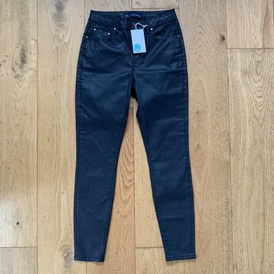 Boden Black Super Skinny Jeans Coated Stretch Size 10R Waxed New BNWT - Image 1 of 4