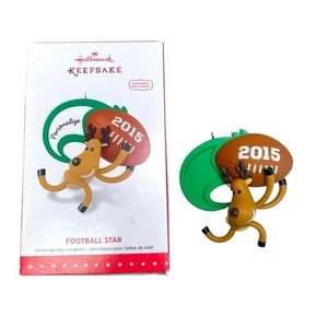 2015 Reindeer Football Star Hallmark Keepsake Christmas Tree Ornament NIB - Picture 1 of 12