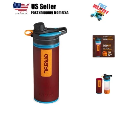 Botella purificadora de agua GeoPress 24 oz - Filtro para senderismo, camping, supervivencia,... Foto 1 de 4