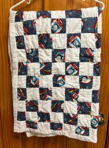 handstitched Thomas the train - toddler quilt - 44 x 33 - Picture 1 of 4