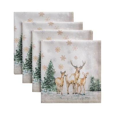 Cloth Napkins Set of 4 100% Cotton for Thanksgiving Christmas Decorations Eve... - Image 1 of 4