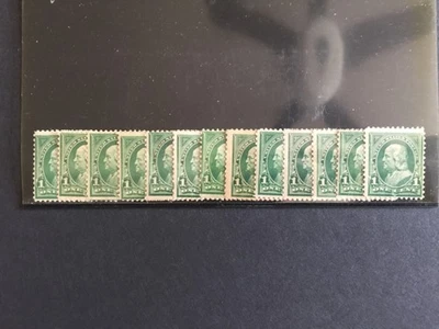 US STAMPS SC# 279 1c Franklin Green Lot of (13) CV $120.00 MINT OG LH-H - Image 1 of 3