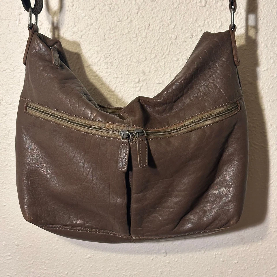 Bolso de Hombro Jack Georges Cuero Suave - Bandolera Hobo Marrón Clásico Foto 1 de 4