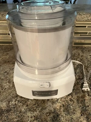 CUISINART 1.5 QT. Frozen Yogurt Ice Cream Sorbet maker White Model ICE-21 - Image 1 of 3