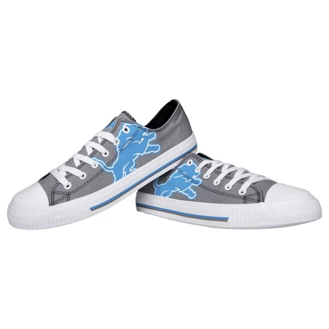 Detroit Lions NFL Men's Low Top Big Logo Canvas Shoes FREE SHIP Cover