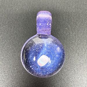 Handmade Art Glass Opal Pendant, Borosilicate Lampwork, Translucent Pink/Purple