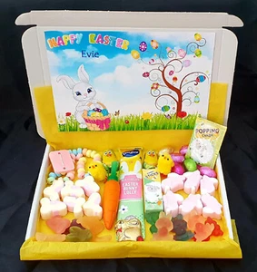 Caja de Regalo - Linda Pascua Personalizada Dulce y Chocolate Regalo Pollitos Huevos Conejito - Imagen 1 de 27